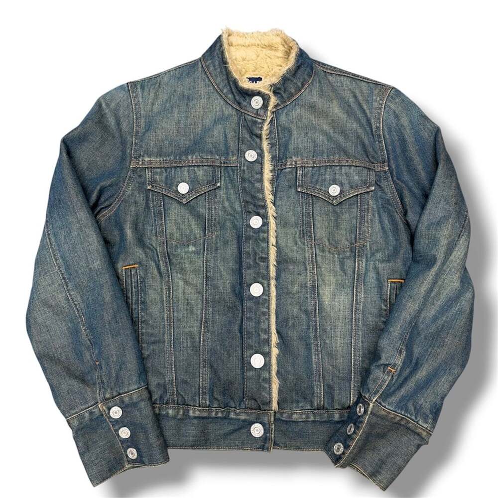 Gap Sherpa Lined Denim Jacket Blue